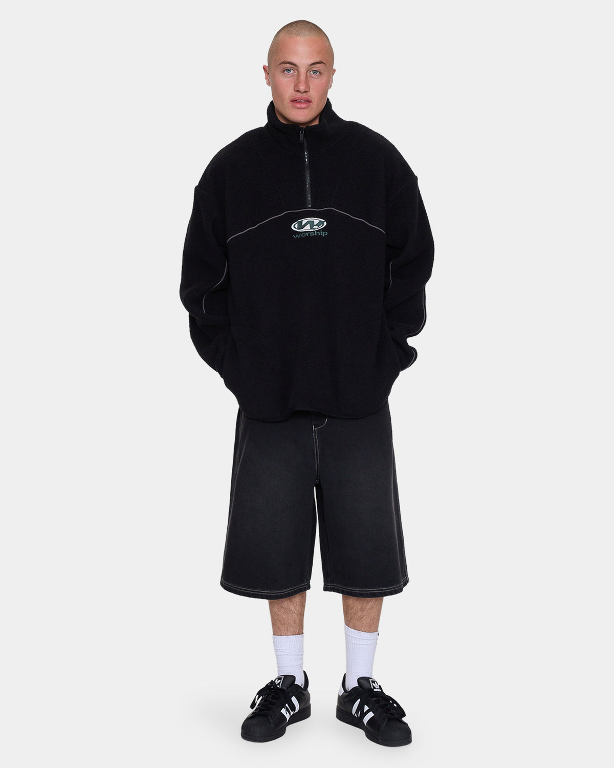 Mens Sonic Quarter Zip Sherpa Fleece Jumper
