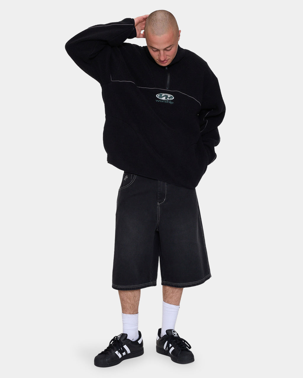 Mens Sonic Quarter Zip Sherpa Fleece Jumper
