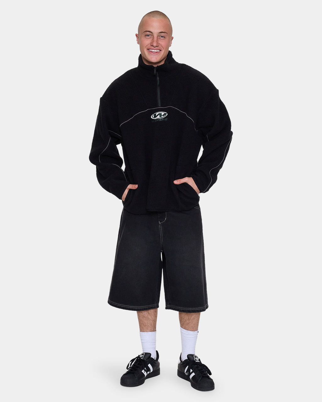 Mens Sonic Quarter Zip Sherpa Fleece Jumper