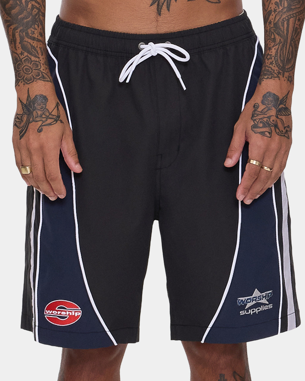 Mens Laps Elastic Swim Shorts