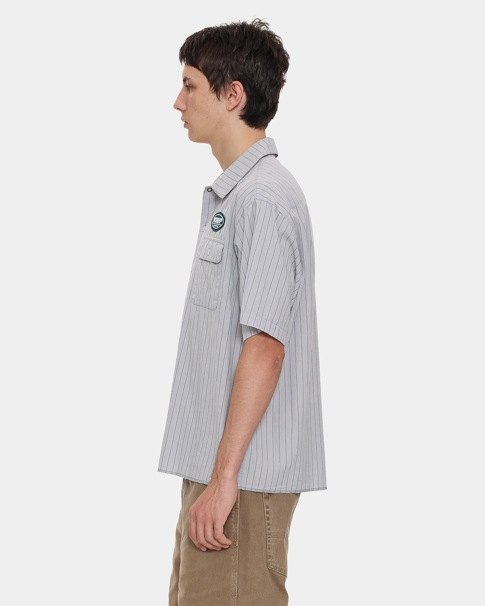 Mens Stripe Short Sleeve Shirt