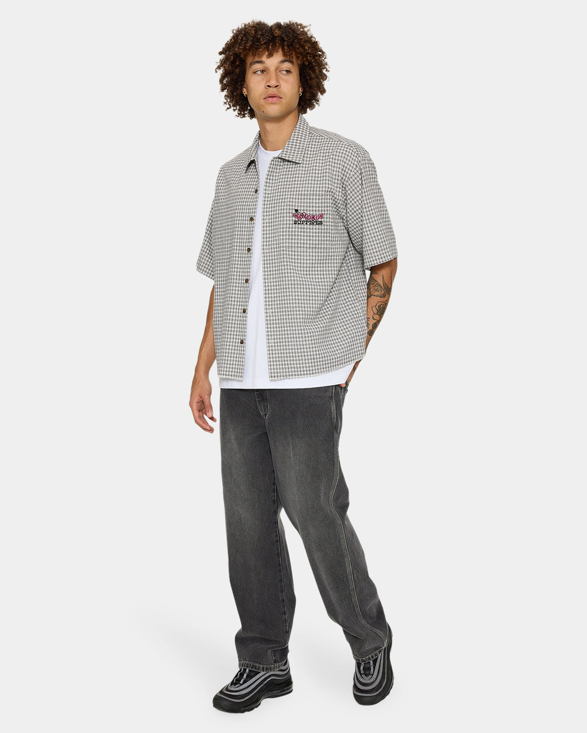 Mens Tainted Love Boxy Cropped Short Sleeve Shirt