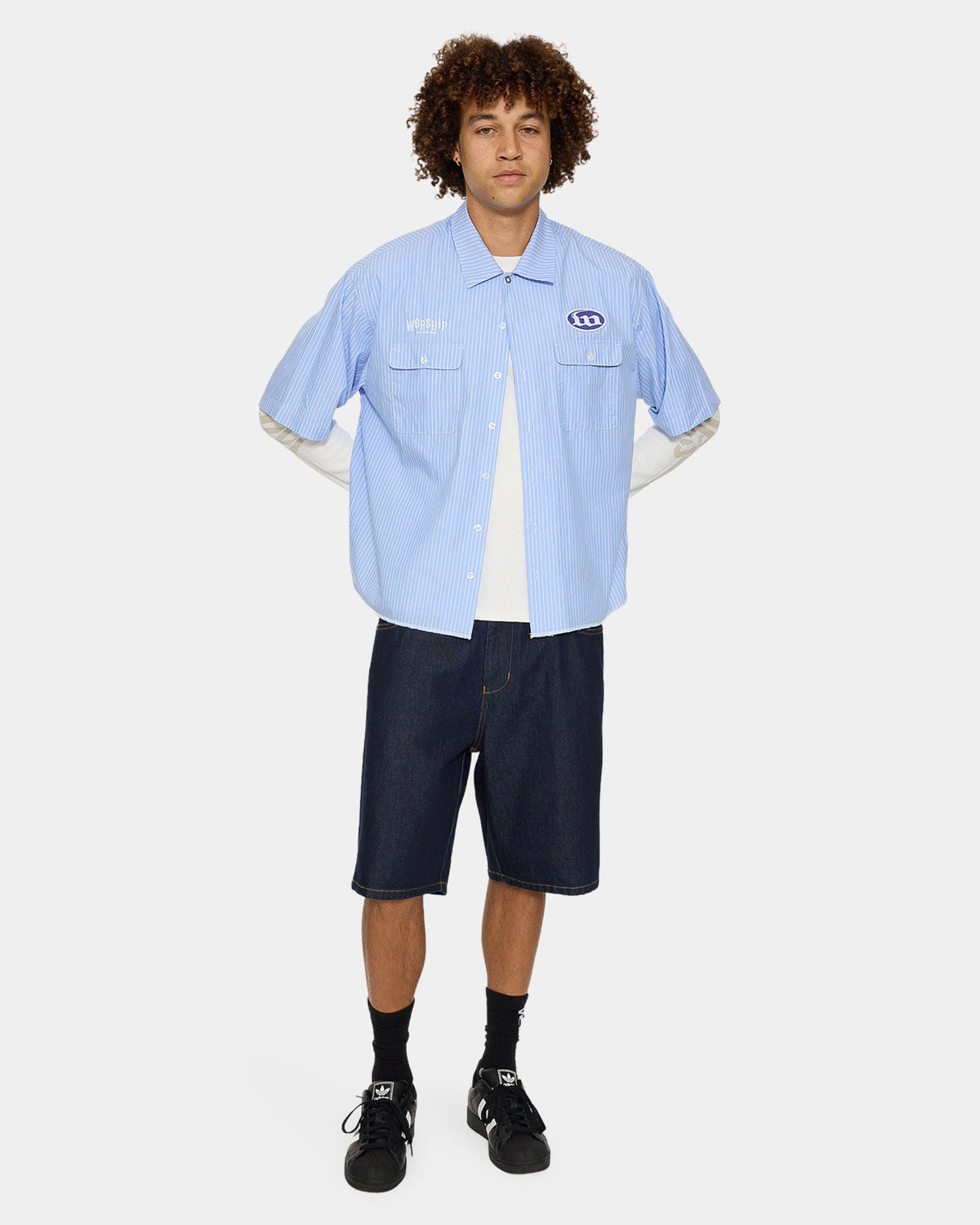Mens Morality Boxy Cropped Short Sleeve Shirt