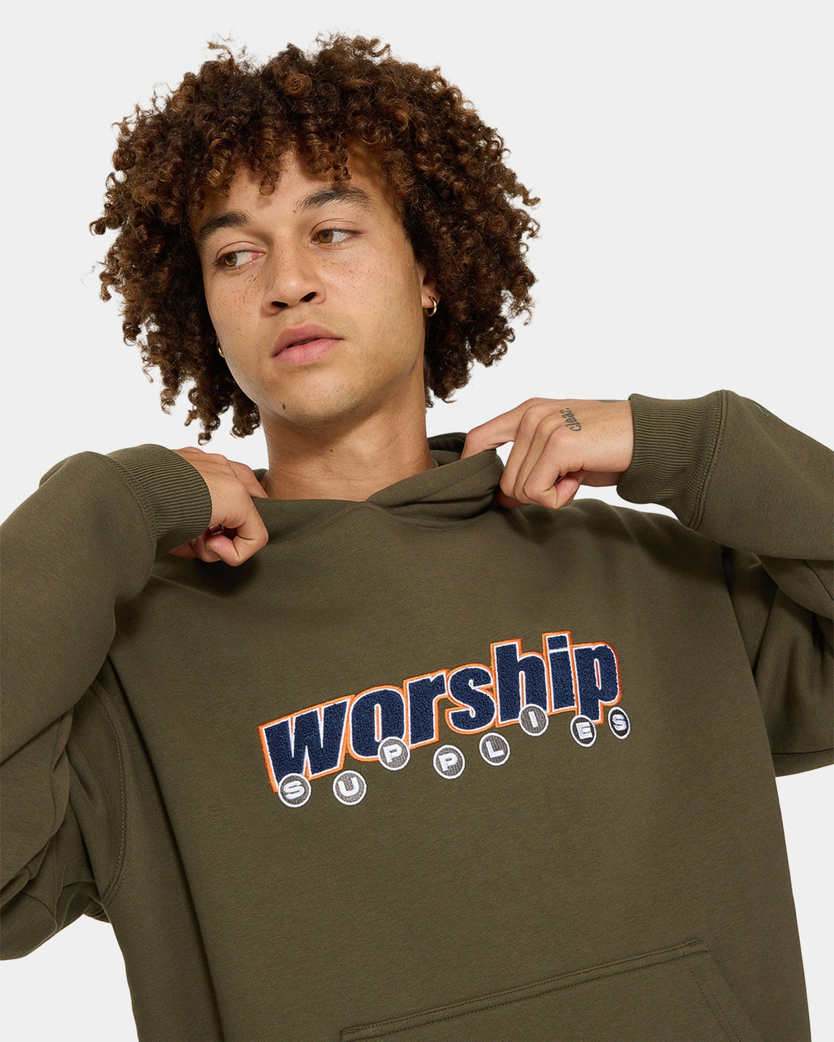 Mens Line Stepper Pullover Hoodie