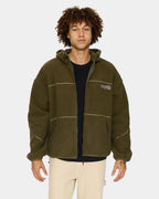 Mens Line Stepper Hooded Sherpa Fleece Jacket