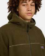 Mens Line Stepper Hooded Sherpa Fleece Jacket