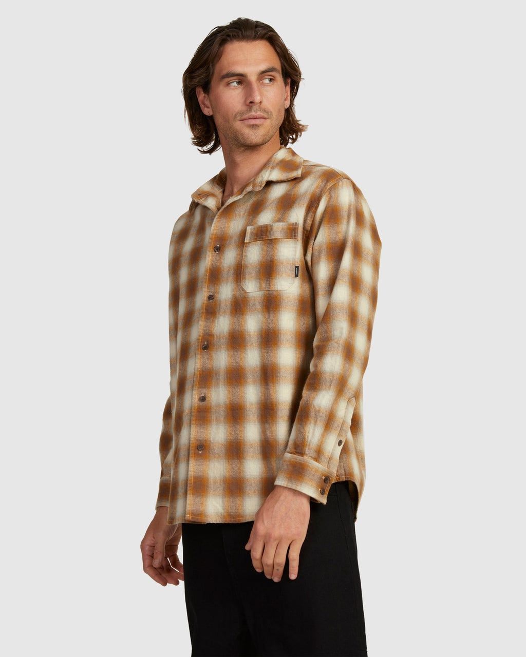 MENS BARRIO LONG SLEEVE FLANNEL SHIRT