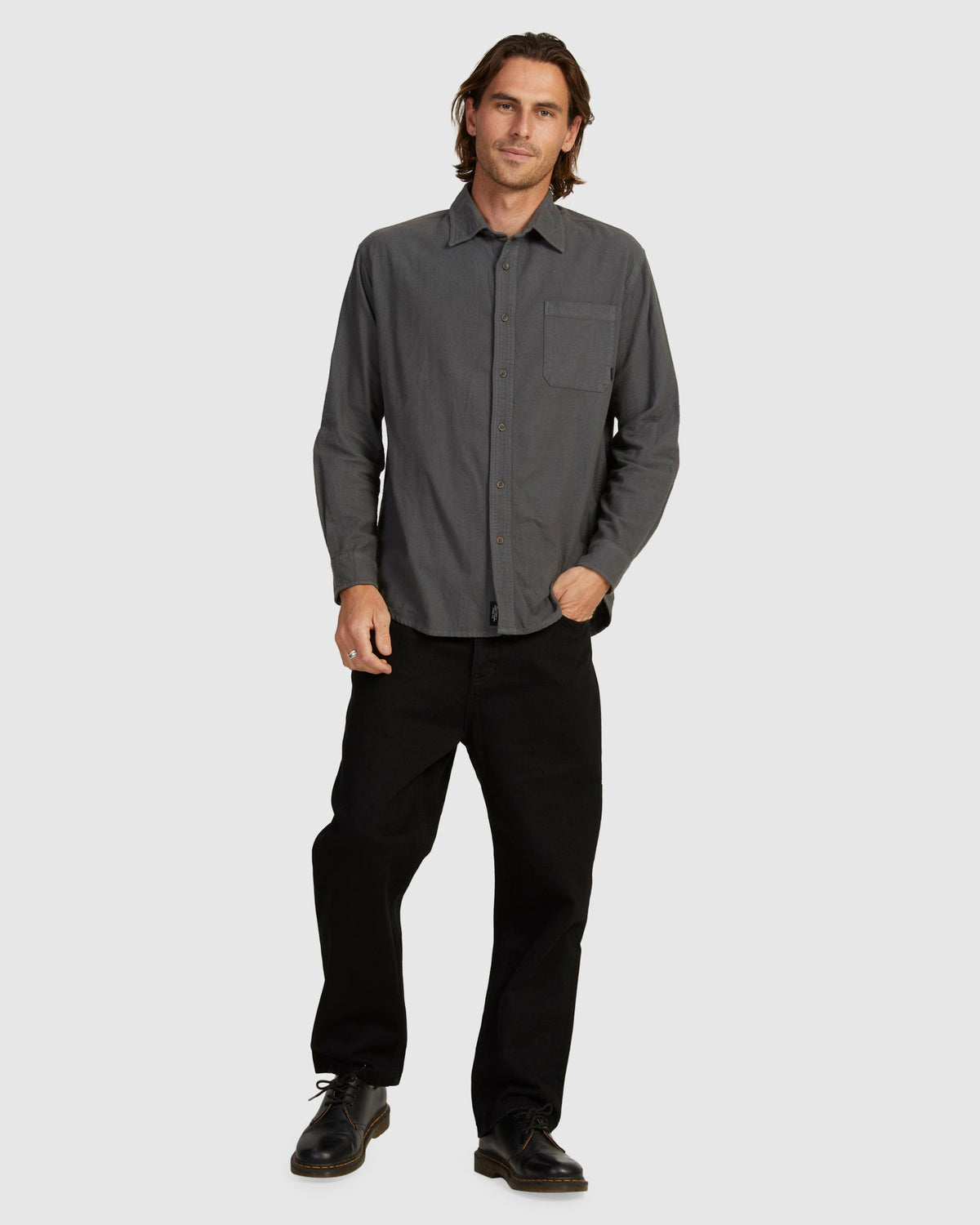MENS OPS OVERSIZED LONG SLEEVE FLANNEL SHIRT