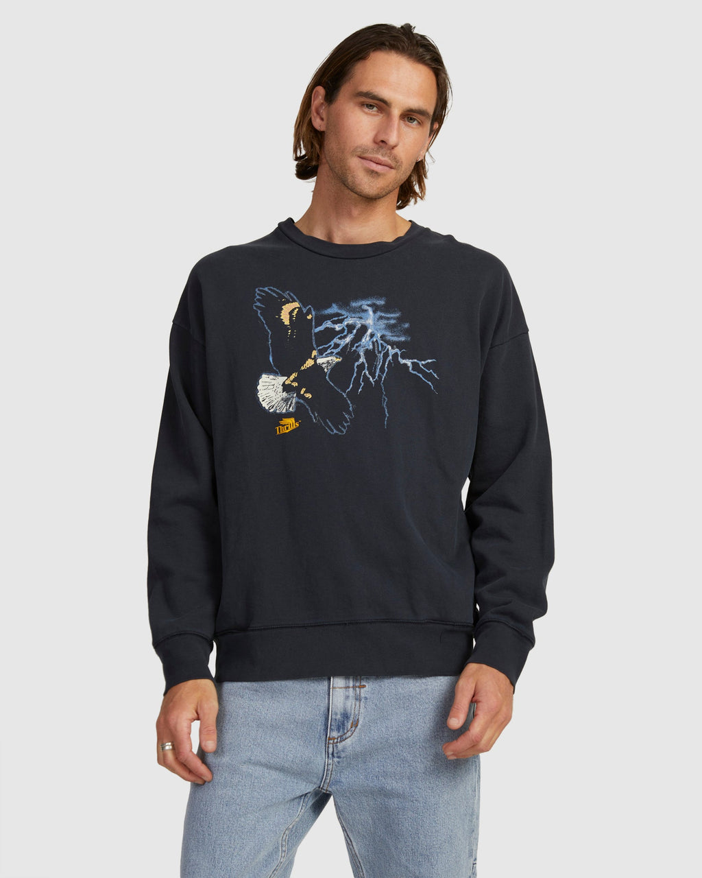 MENS THRILLS HIGH LIFE SLOUCH FIT CREW NECK
