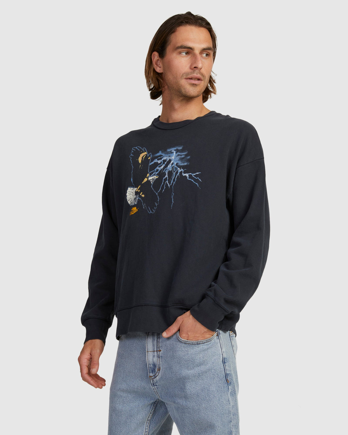 MENS THRILLS HIGH LIFE SLOUCH FIT CREW NECK