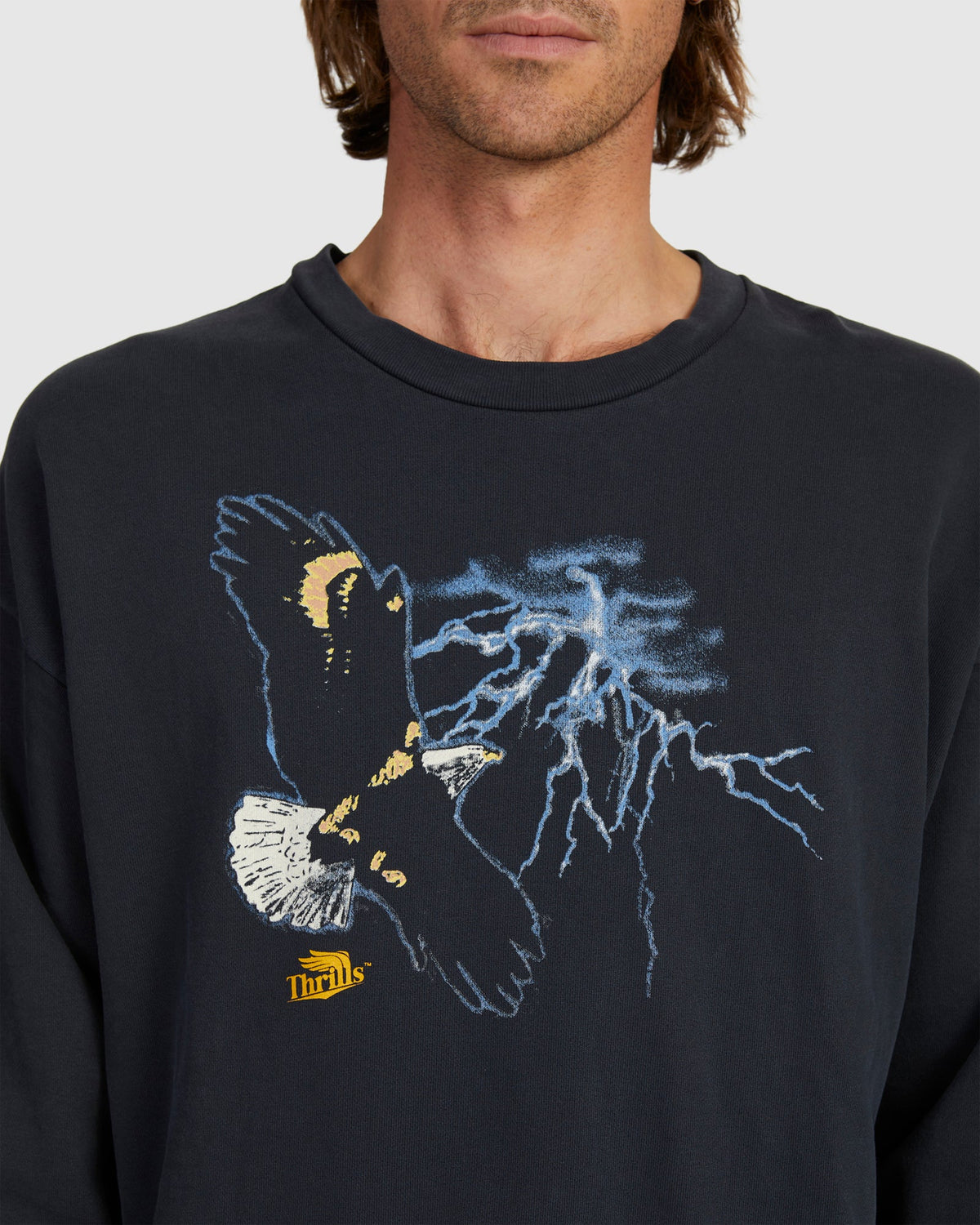 MENS THRILLS HIGH LIFE SLOUCH FIT CREW NECK