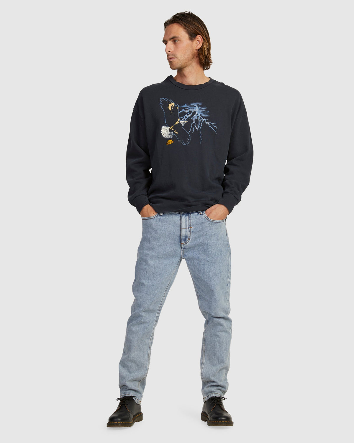 MENS THRILLS HIGH LIFE SLOUCH FIT CREW NECK