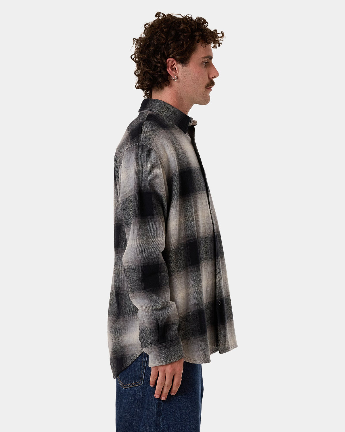 Mens Barrio Long Sleeve Flannel Shirt
