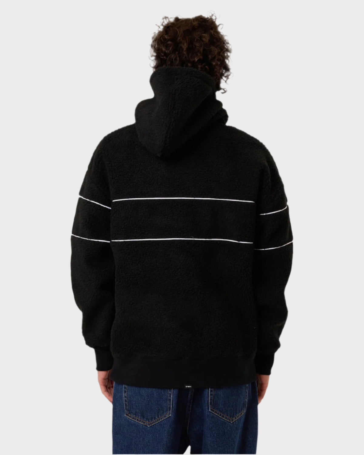 Mens Hazed Slouch Polar Fleece Pulover Hoodie
