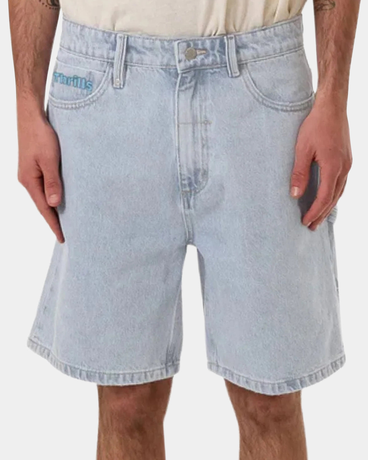 Mens Hazed Slacker Denim Shorts
