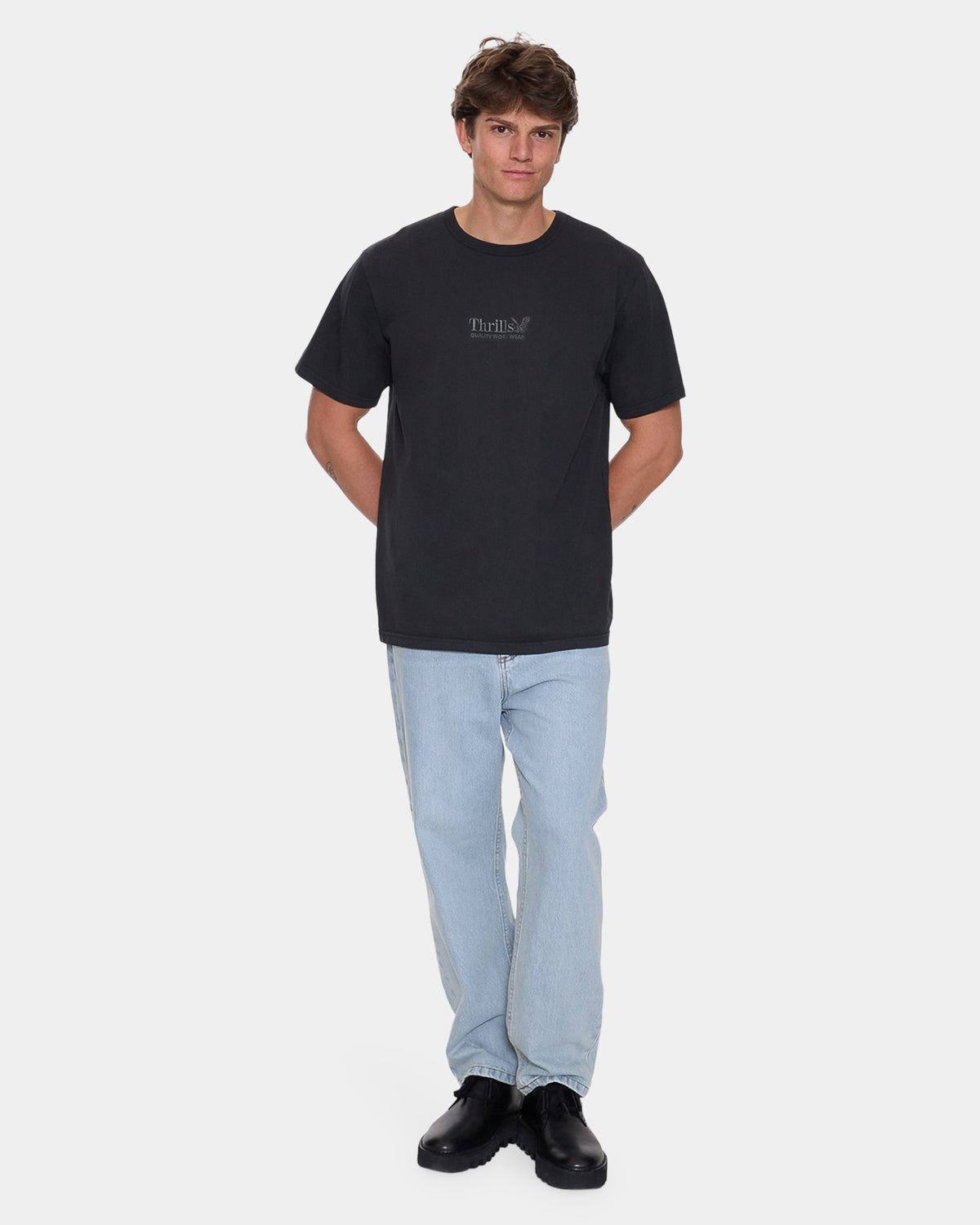 Mens Thrills Workwear Embro Merch Fit T-Shirt