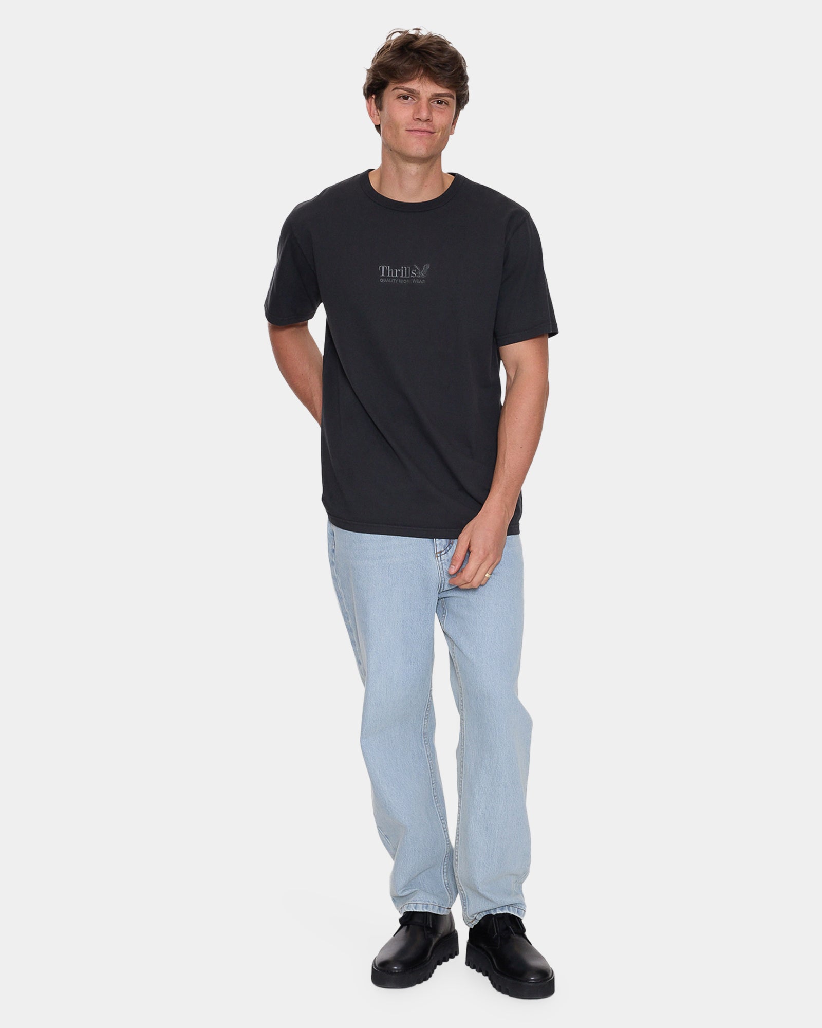Mens Thrills Workwear Embro Merch Fit T-Shirt
