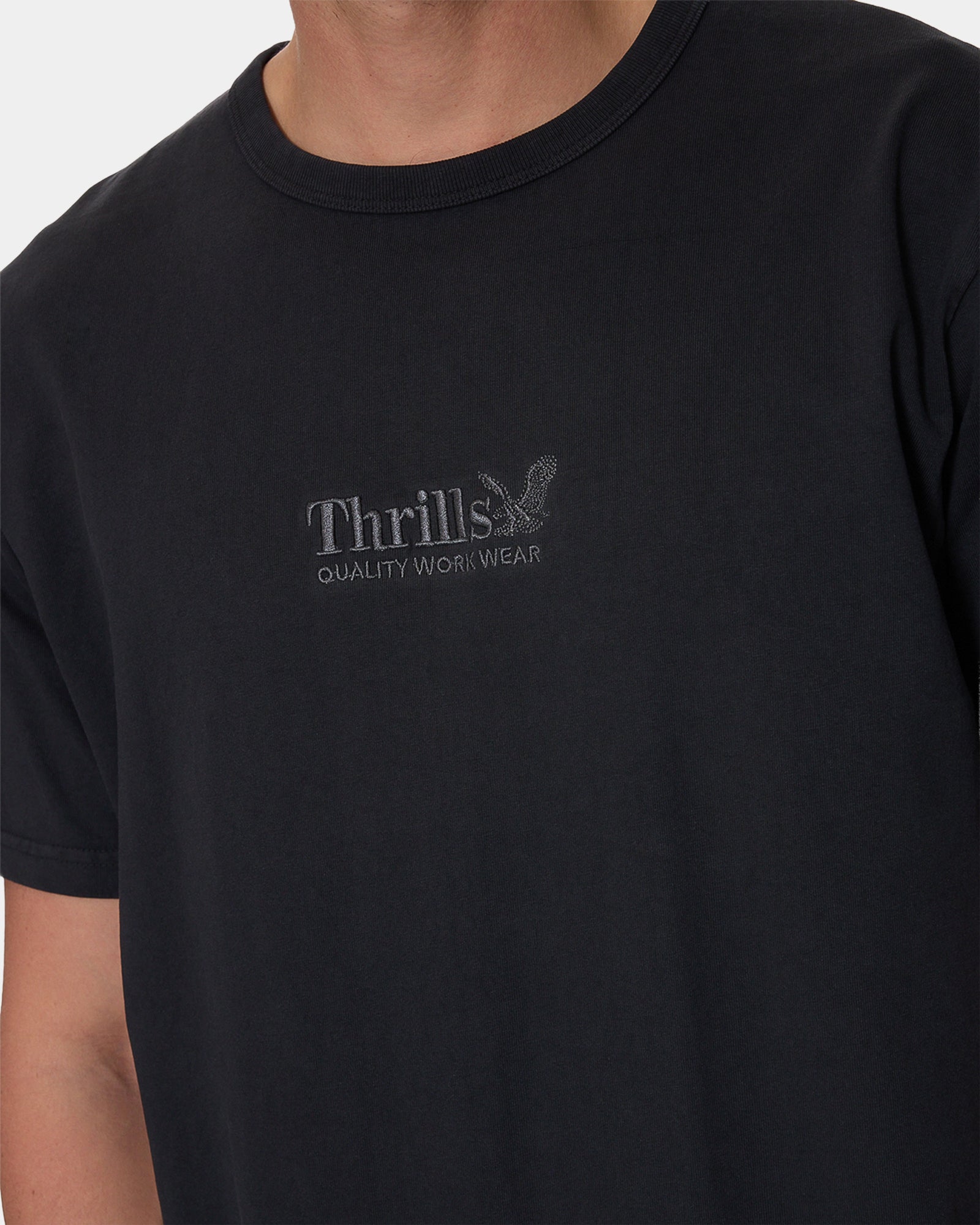 Mens Thrills Workwear Embro Merch Fit T-Shirt