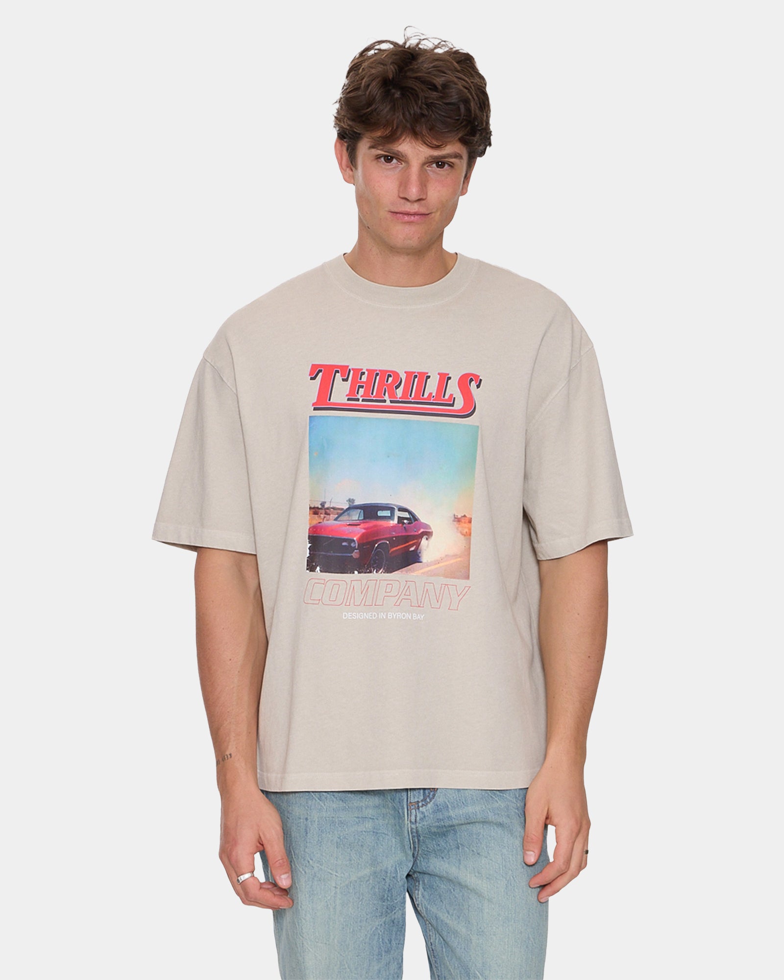 Buy Mens Skerrt Oversized Cropped T-Shirt by Thrills | Amazon Surf NZ
