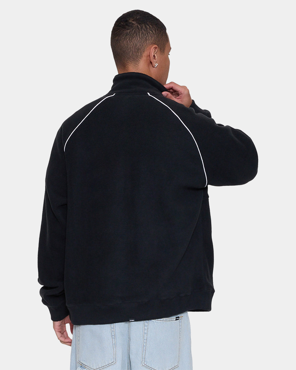 Mens Thrill Of Victory Raglan Quarter Zip Fleece Jumper