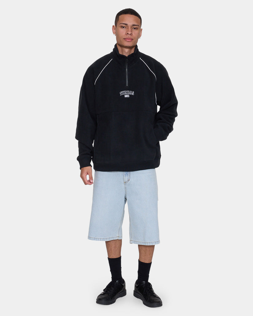 Mens Thrill Of Victory Raglan Quarter Zip Fleece Jumper
