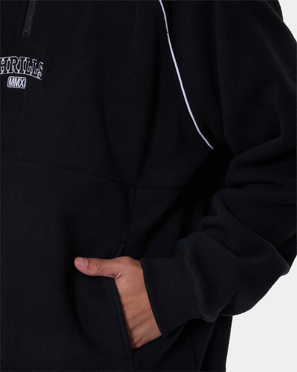 Mens Thrill Of Victory Raglan Quarter Zip Fleece Jumper