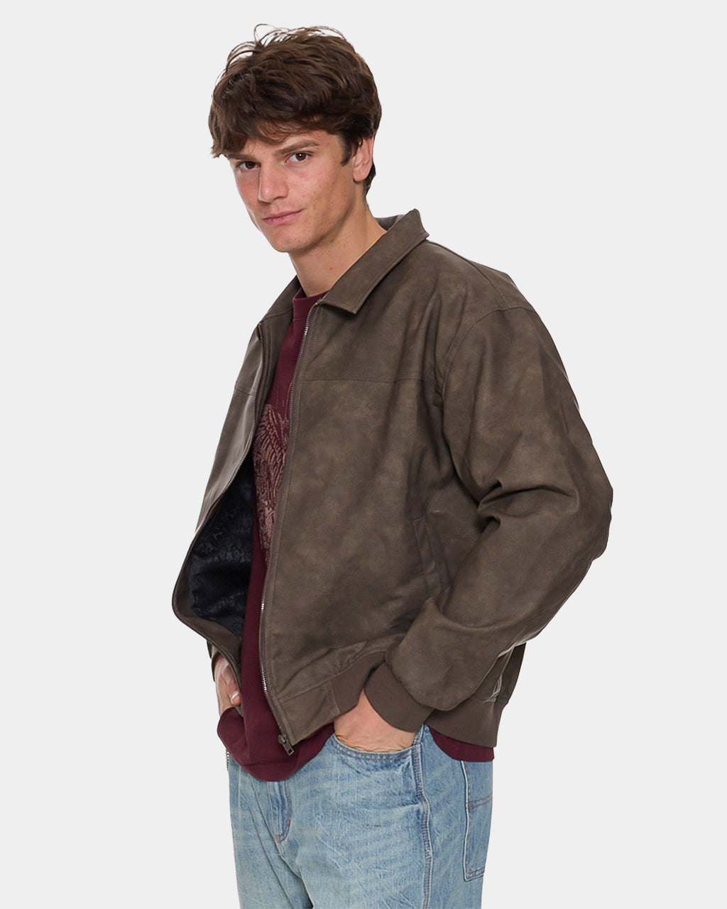 Mens Deep In The Heart Of Byron Leather Jacket