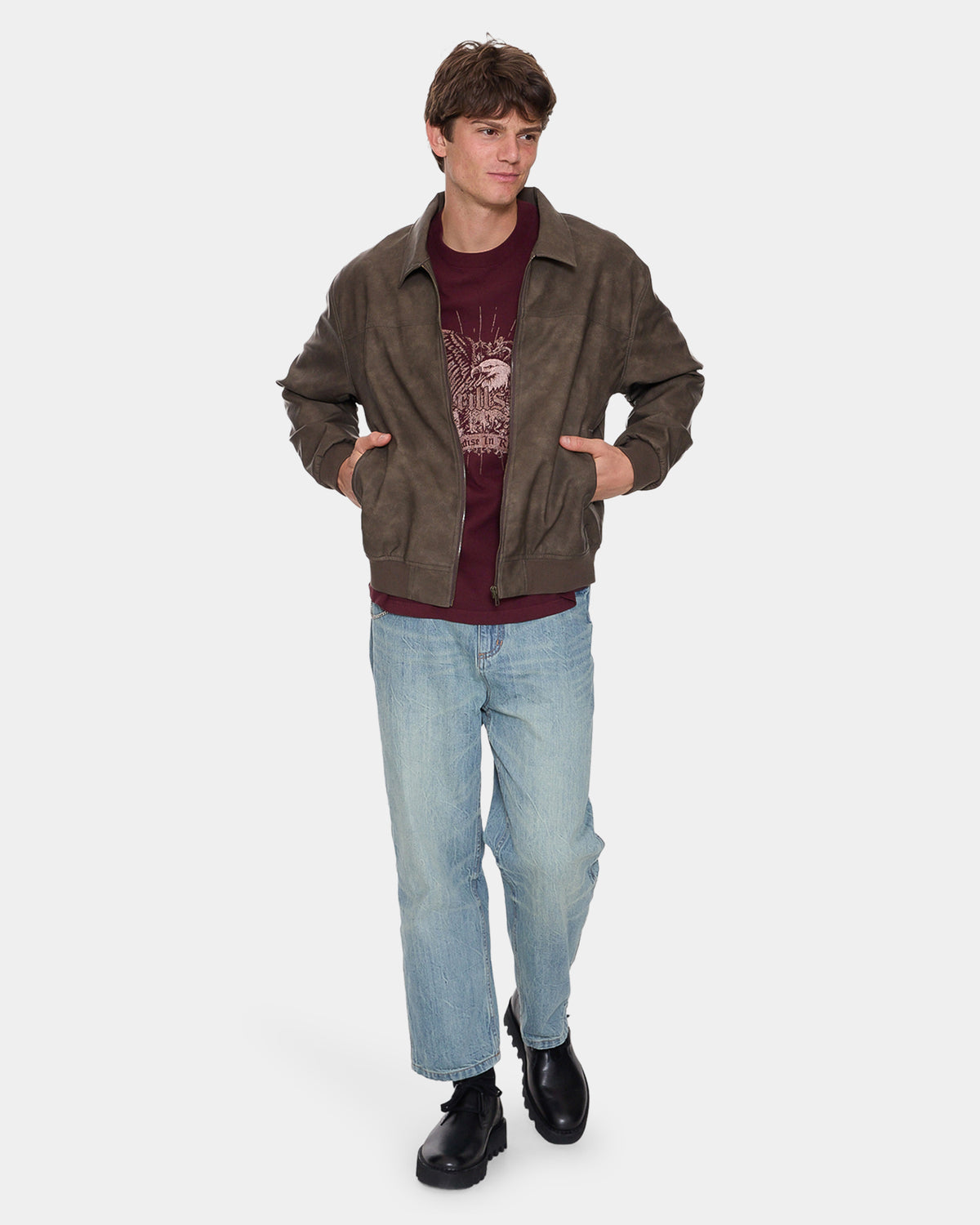 Mens Deep In The Heart Of Byron Leather Jacket