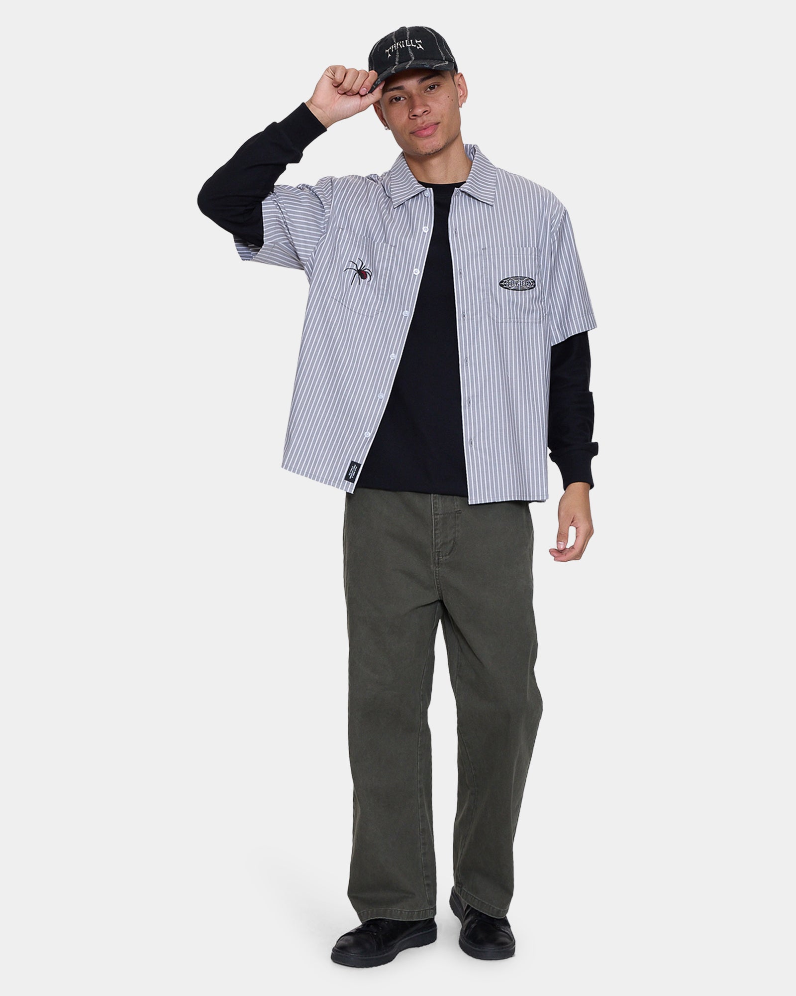Mens Web Of Deceit Cropped Short Sleeve Shirt