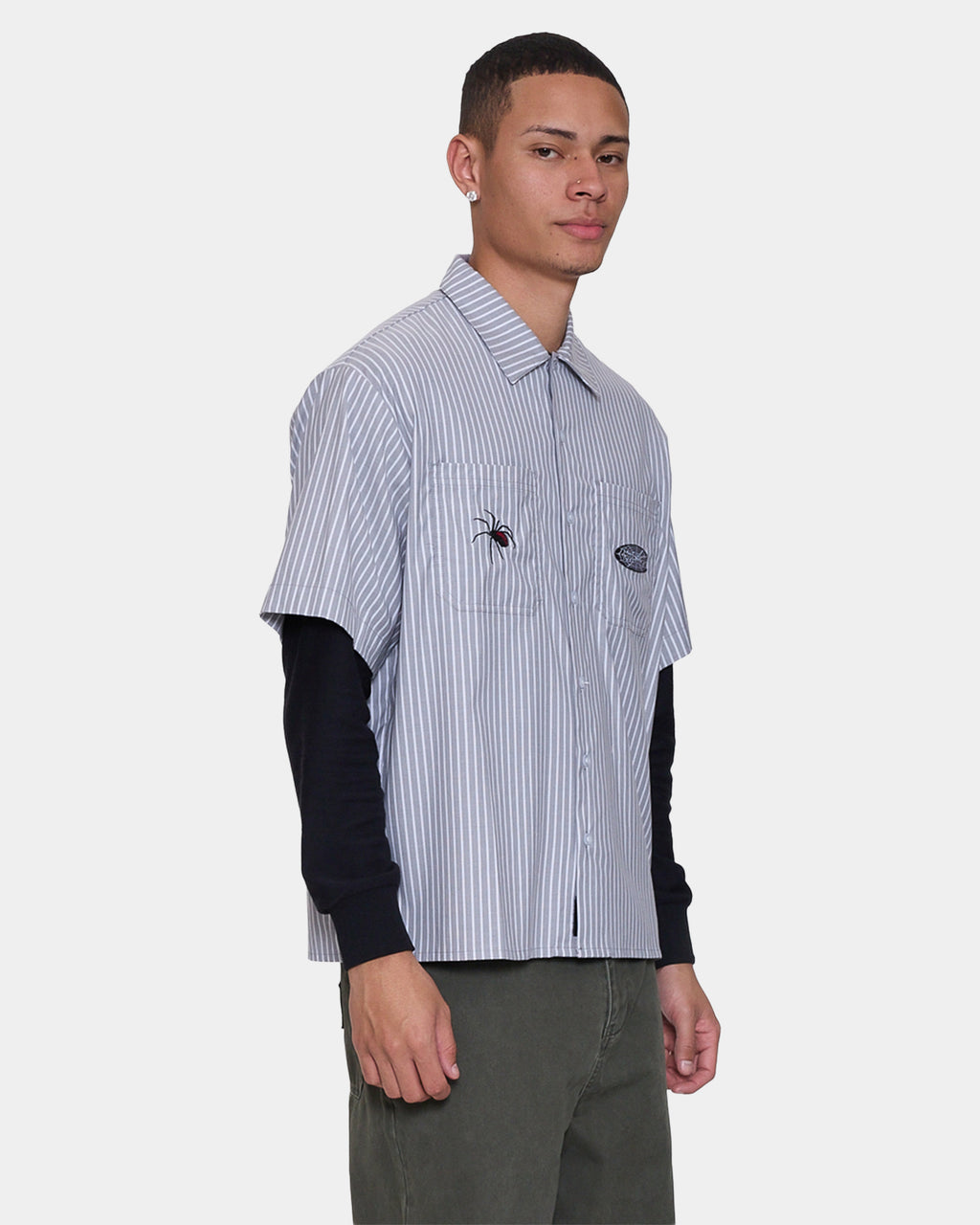 Mens Web Of Deceit Cropped Short Sleeve Shirt