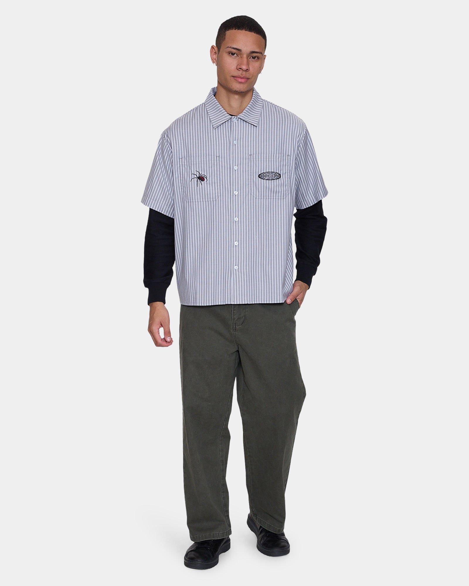Mens Web Of Deceit Cropped Short Sleeve Shirt