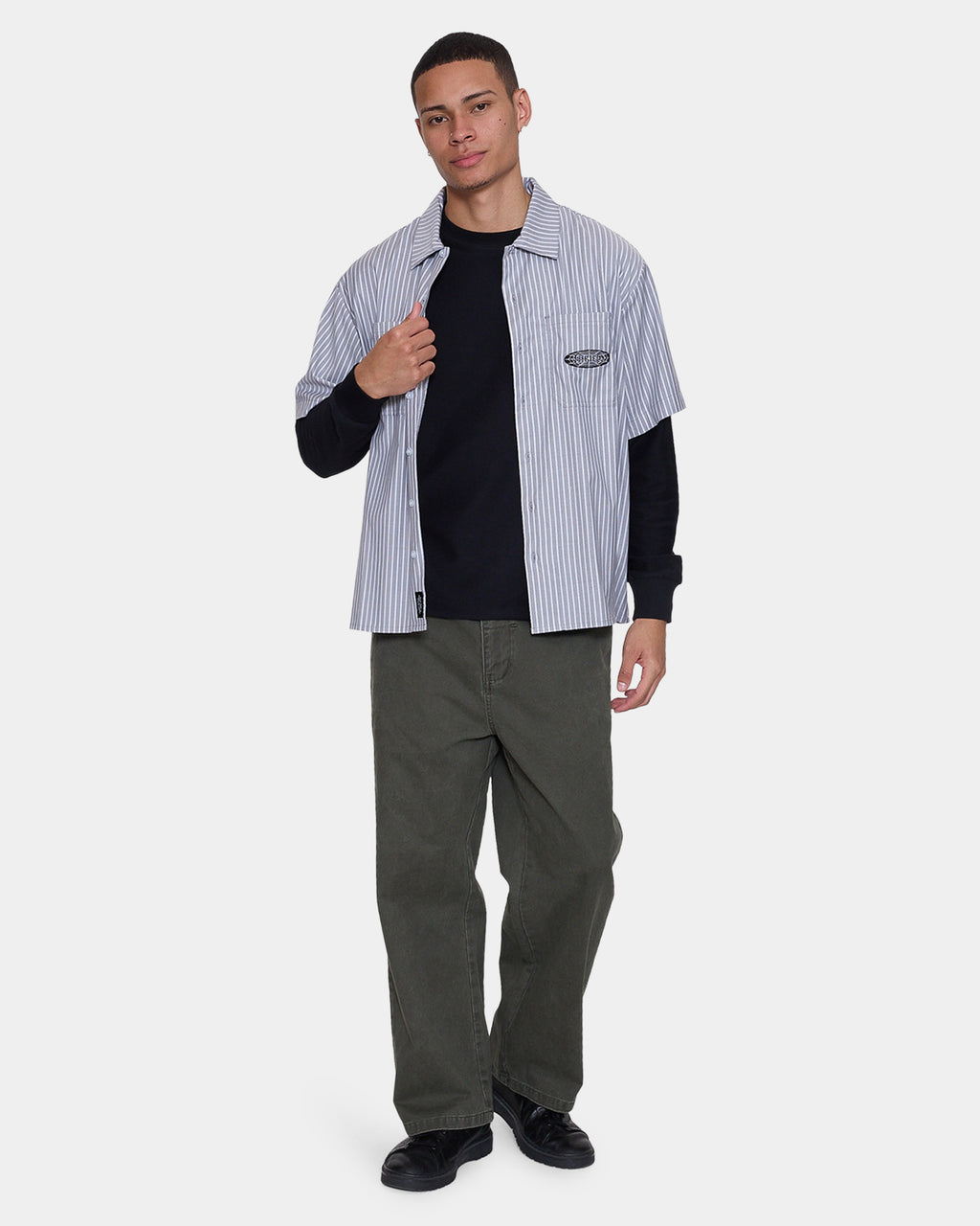Mens Web Of Deceit Cropped Short Sleeve Shirt