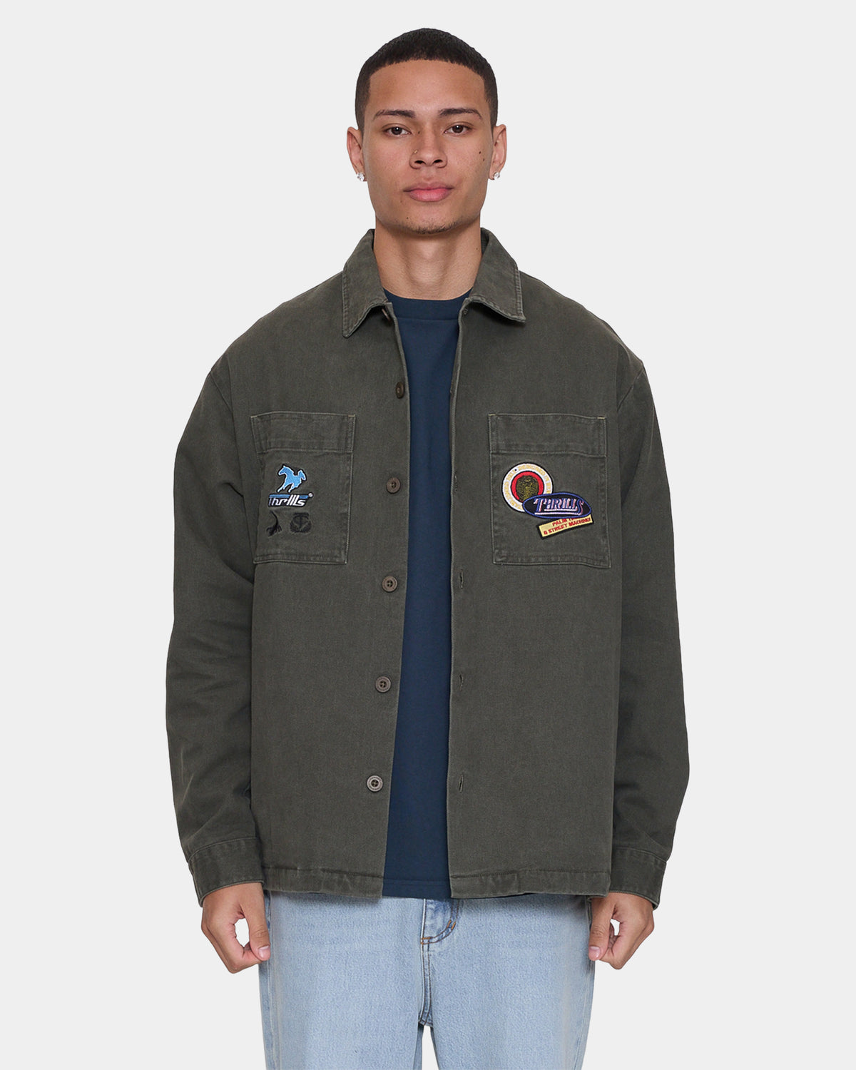 Mens Against All Odds Cropped Overshirt Casual Jacket