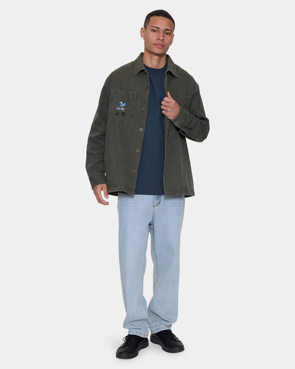Mens Against All Odds Cropped Overshirt Casual Jacket