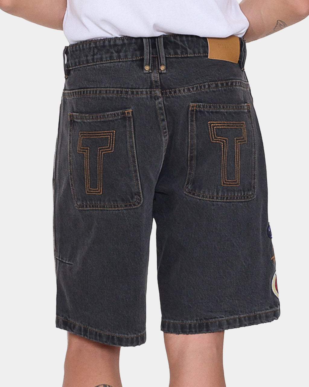 Mens Against All Odds Mid Slacker Relaxed Denim Shorts