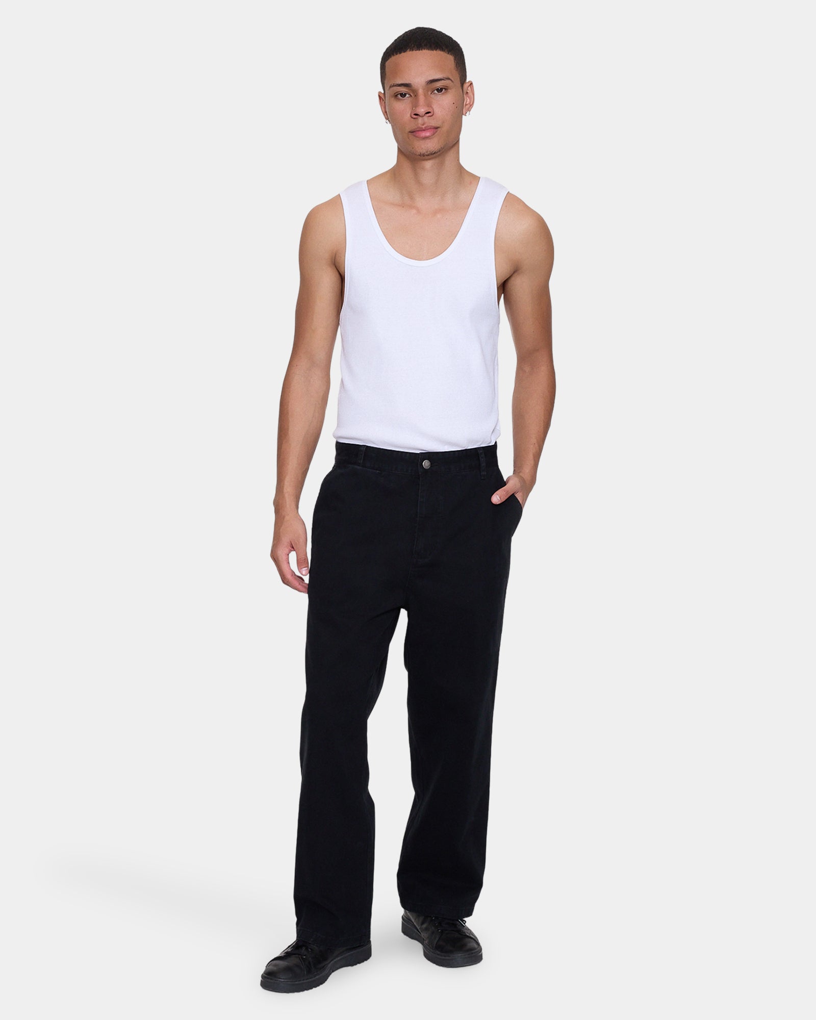 Mens Stagger Big Slacker Cropped Pants