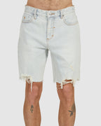 MENS DESTROYED BONES DENIM SHORTS