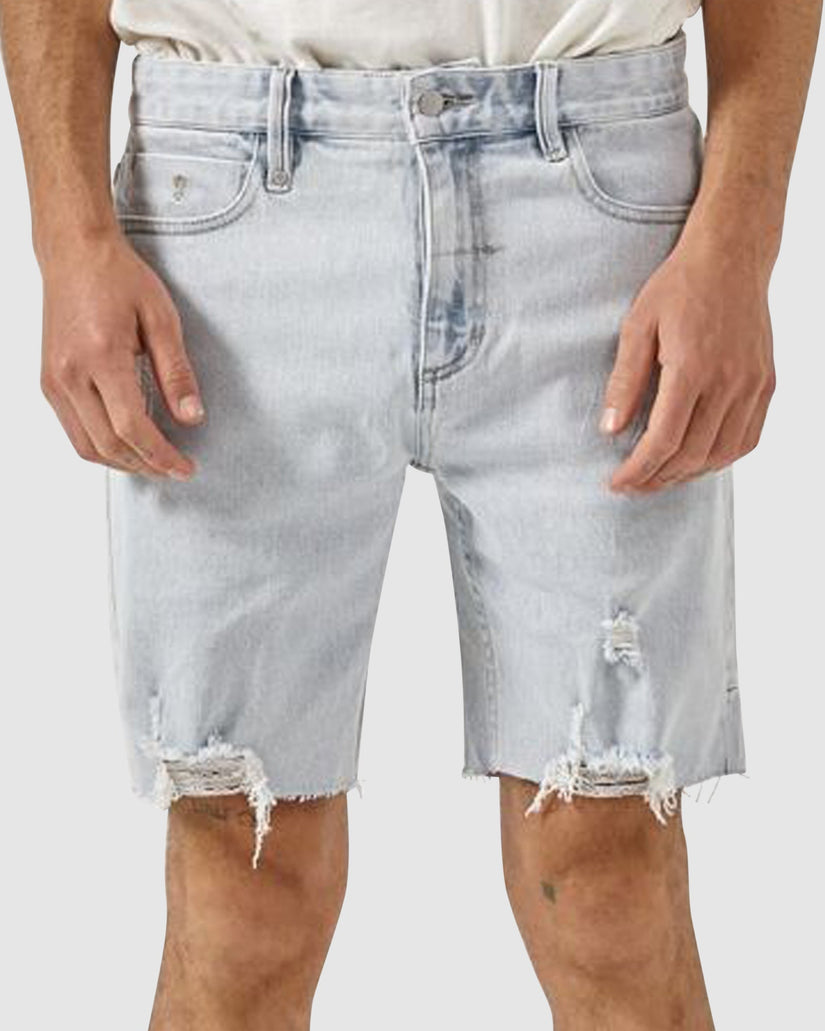 MENS DESTROYED BONES DENIM SHORTS