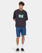 Mens Chopped Hem Slim Straight Denim Shorts