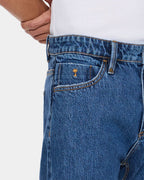 Mens Chopped Hem Slim Straight Denim Shorts