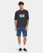 Mens Chopped Hem Slim Straight Denim Shorts