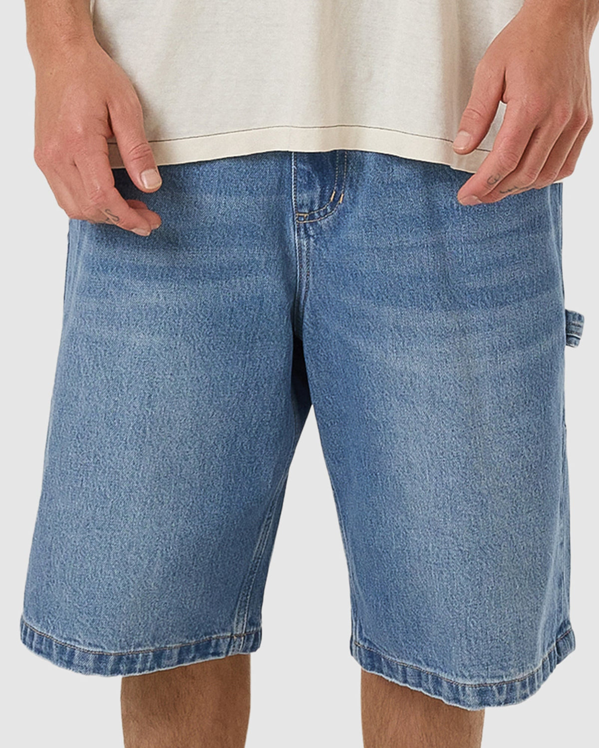 MENS BIG SLACKER DENIM SHORTS
