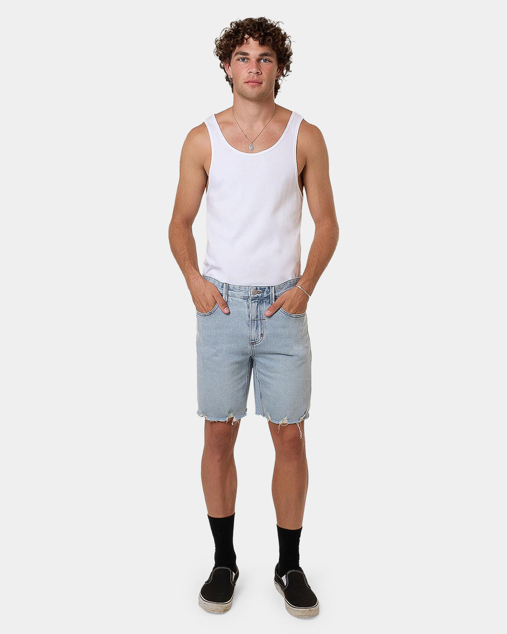 Mens Bones Denim Shorts