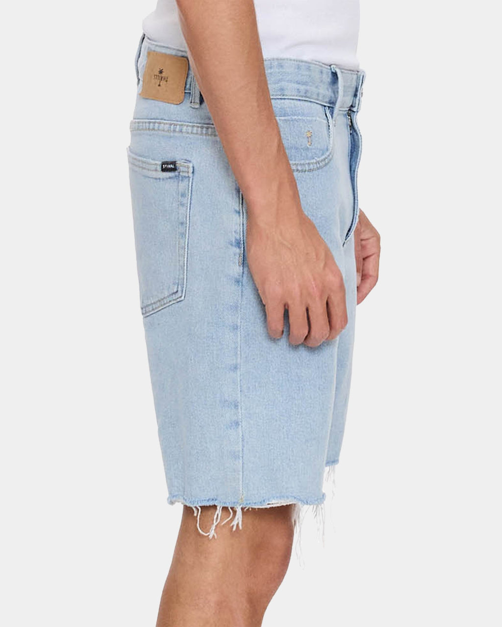 Mens Bones Raw Slim Denim Shorts