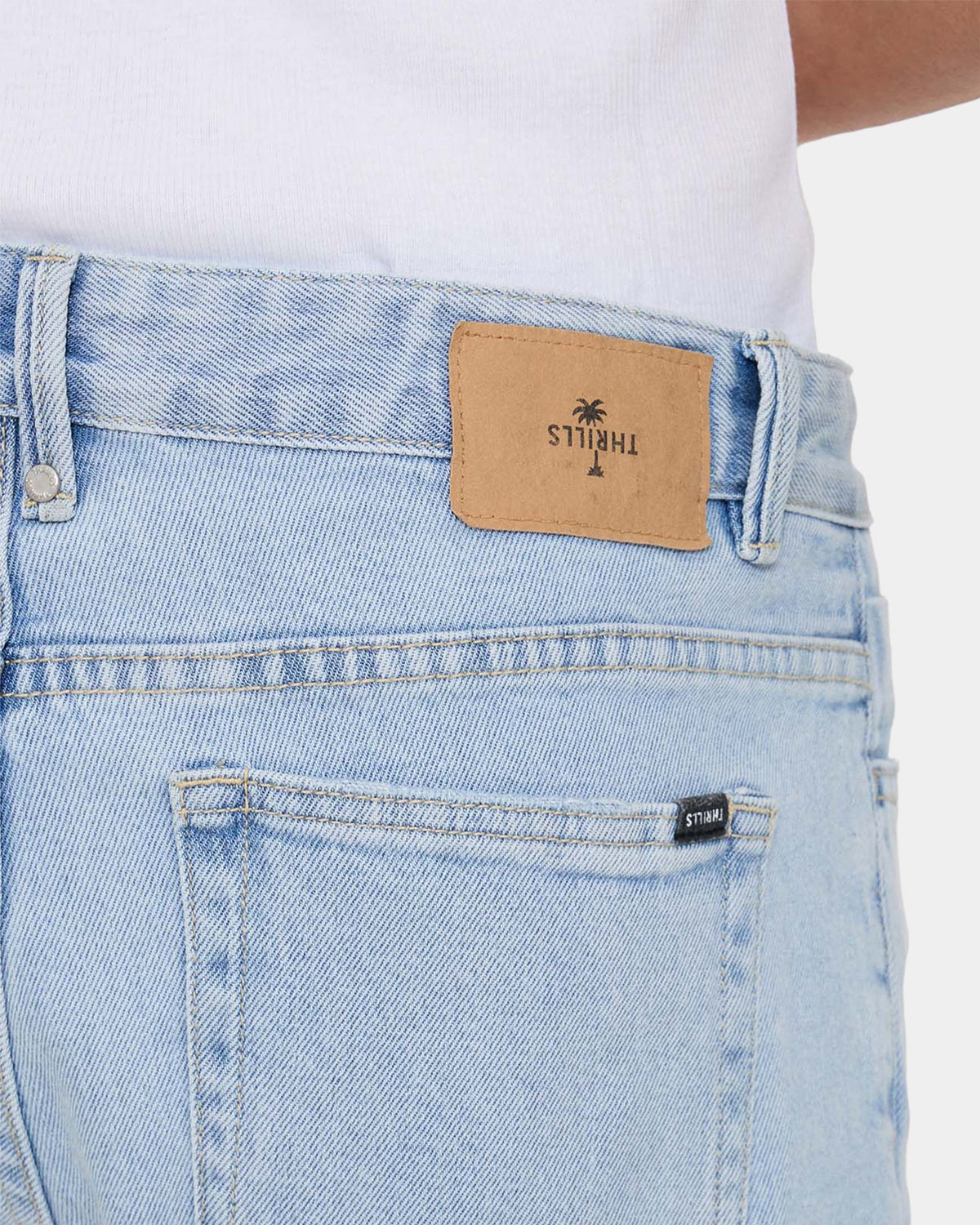 Mens Bones Raw Slim Denim Shorts