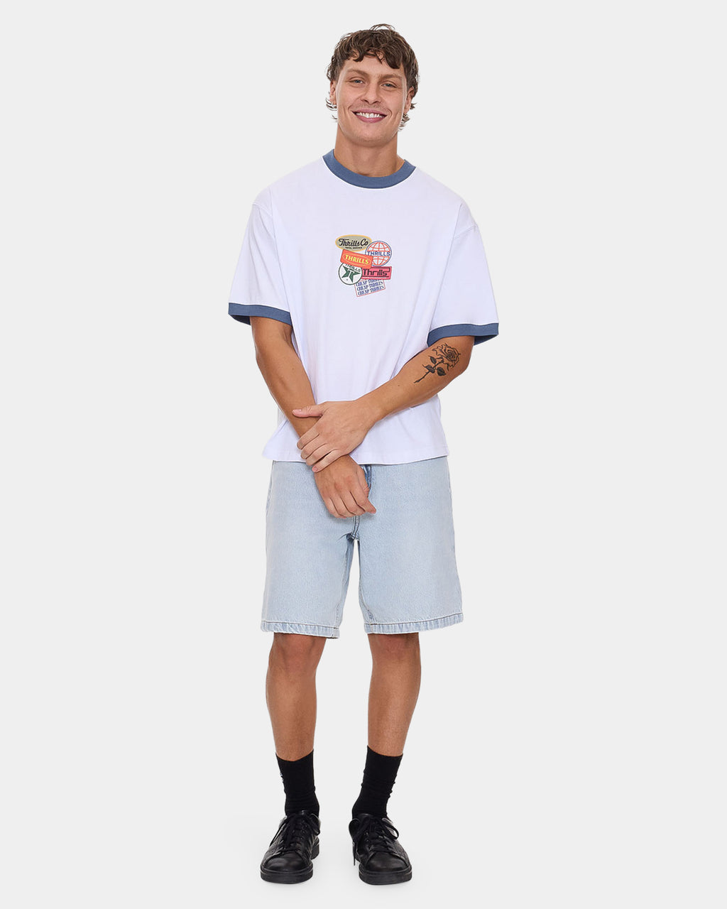 Mens Slacker Mid Denim Shorts