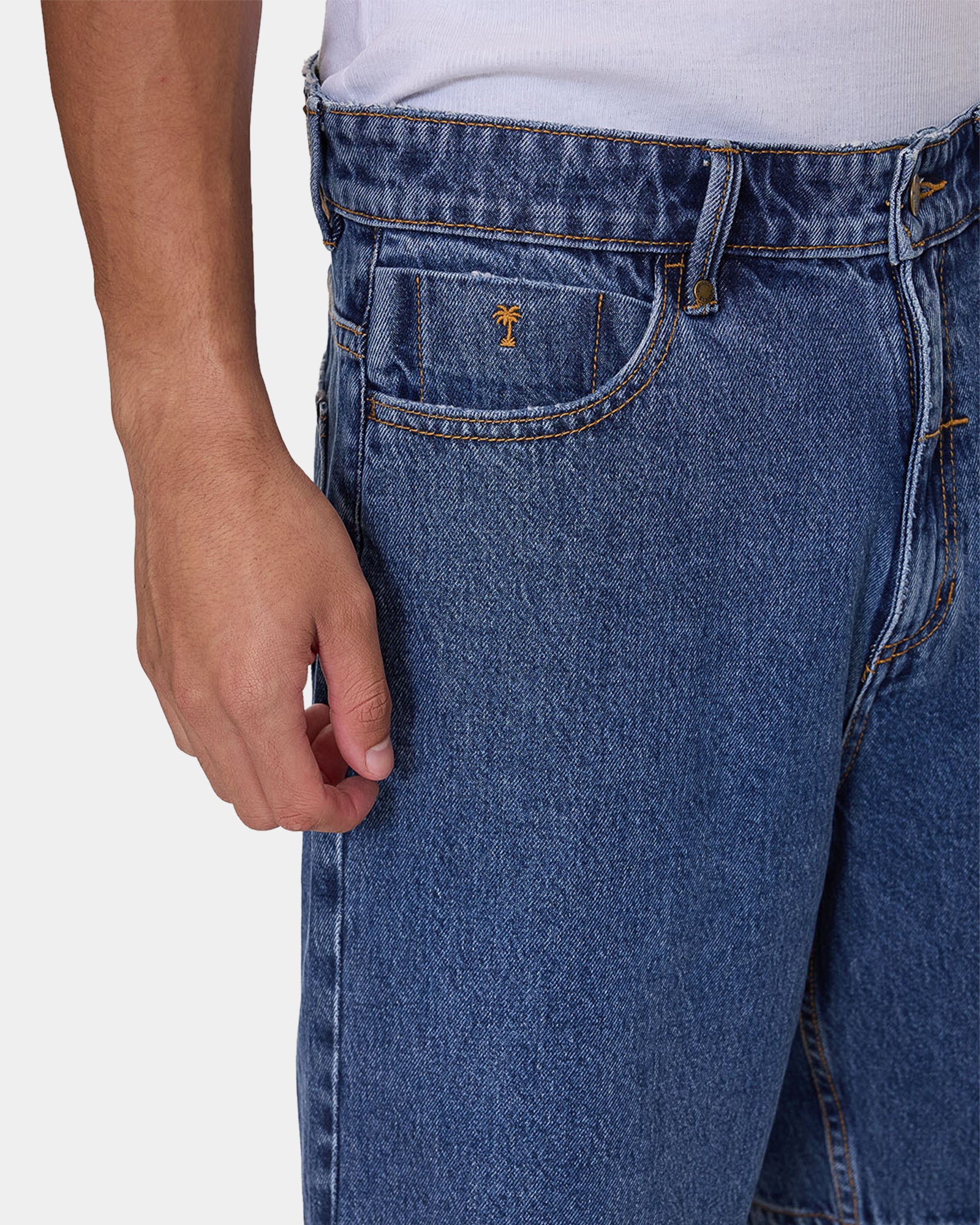 Mens Slacker Mid Denim Shorts