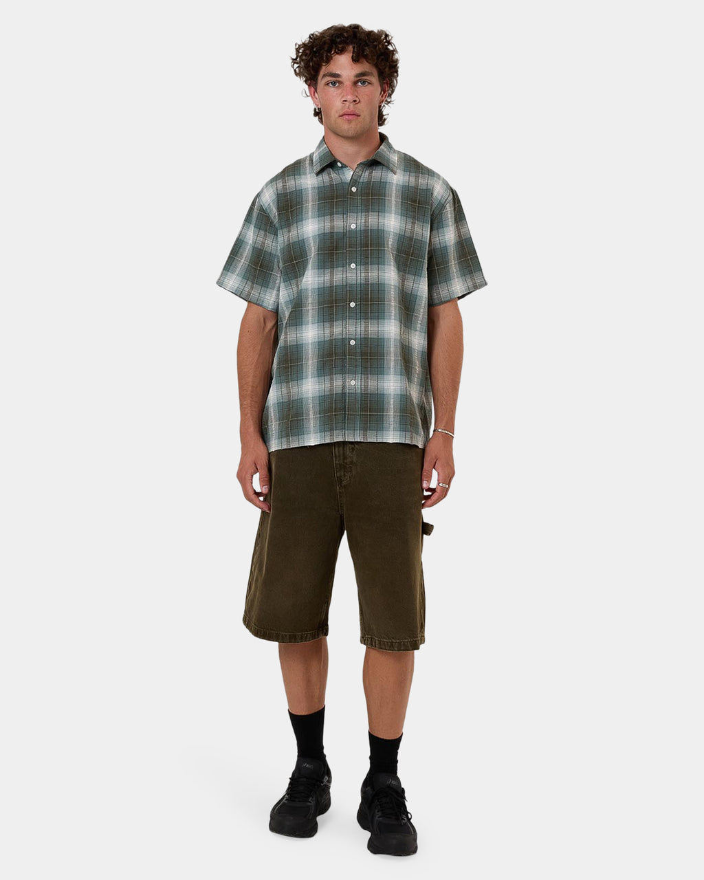 Mens Cheap Thrills Check Short Sleeve Shirt