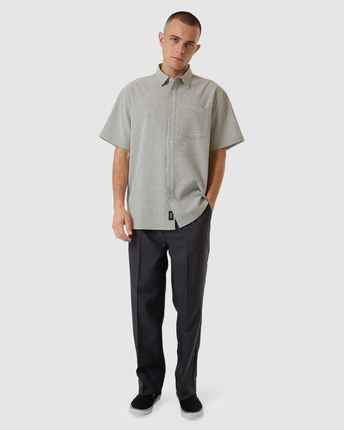 Mens Morphing Check Short Sleeve Shirt