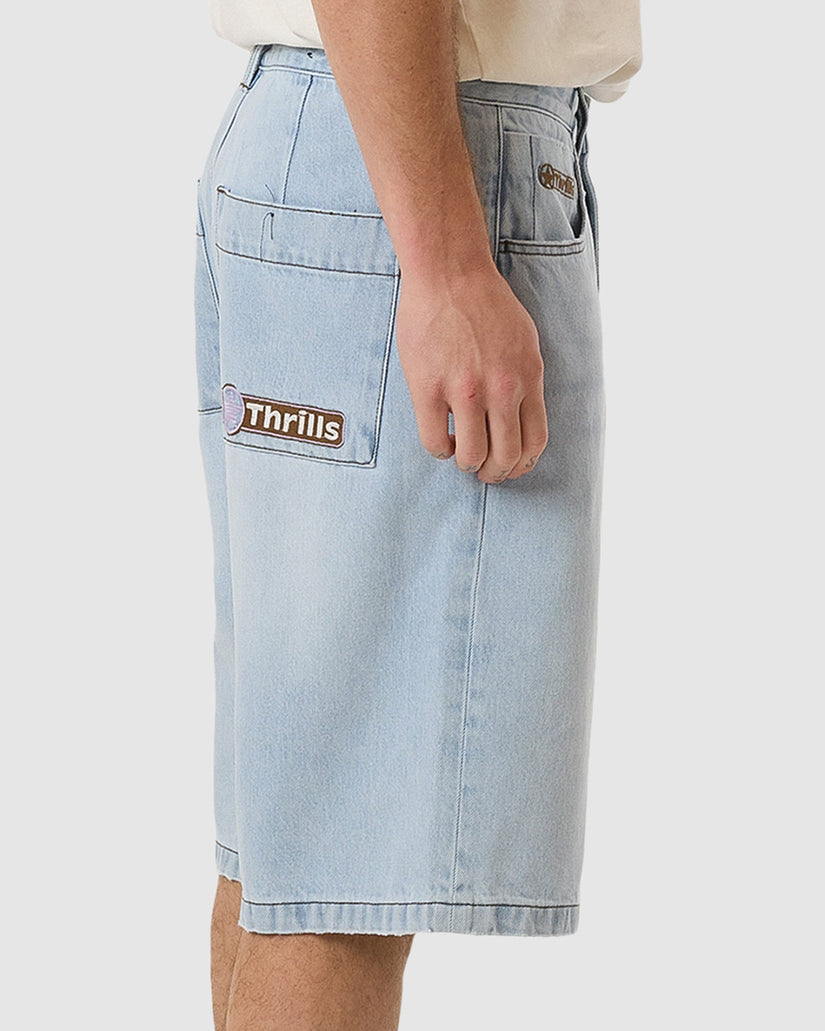 Mens Gazed Big Slacker Denim Shorts
